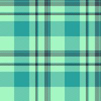Outline plaid fabric textile, structure seamless texture background. Multicolor pattern check tartan in green and teal colors. vector