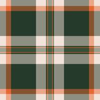 Figure textile plaid seamless, checks pattern fabric tartan. Festival background check texture in orange and stone grey colors. vector