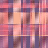 Vogue texture plaid textile, hipster check seamless background. Twill fabric tartan pattern in red and violet colors. vector