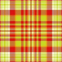 Rustic tartan fabric textile, victorian check seamless pattern. Sofa background texture plaid in lime and red colors. vector