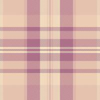 Intricate plaid check seamless, empty background textile texture. Thread pattern fabric tartan in light and pink colors. vector