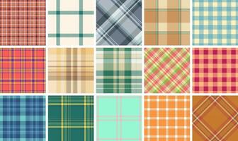 Plaid pattern set with rustic charm, ideal for textile materials, wallpaper, or shirt designs with a British-inspired aesthetic. vector