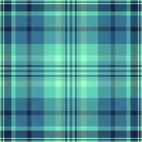 Outline fabric check plaid, floor tartan texture textile. Quilted seamless pattern background in cyan and teal colors. vector