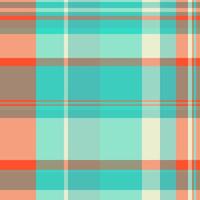 Painting background seamless, direct check fabric texture. Close-up plaid pattern textile tartan in teal and pastel colors. vector