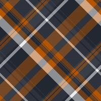 Relax texture background , naked check tartan plaid. String textile pattern seamless fabric in dark and orange colors. vector