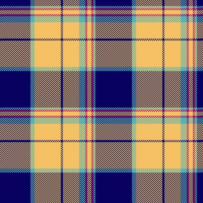 Equal plaid seamless, youth texture fabric tartan. Home check background pattern textile in amber and indigo colors.