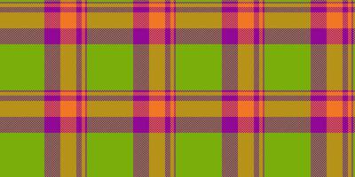 Canvas seamless textile, golf tartan check texture. Argyle background pattern plaid fabric in lime and mauveine colors. vector