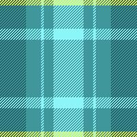 Lovely seamless fabric textile, random plaid tartan. Bedding background texture pattern check in cyan and yellow colors. vector