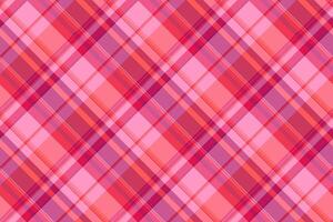 Napkin pattern texture fabric, proud seamless plaid textile. Hounds tartan check background in red and pink colors. vector