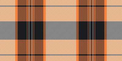 Romance texture plaid, teen check seamless tartan. Elegant textile pattern fabric background in orange and sea shell colors. vector