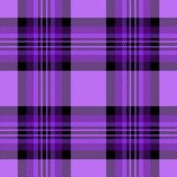 Intricate tartan check , production fabric pattern seamless. Layout background plaid texture textile in violet and black colors. vector