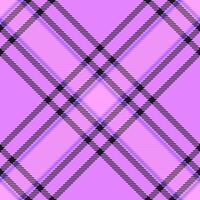 Table cloth textile background seamless, masculine check fabric. Infant plaid pattern tartan texture in purple and black colors. vector