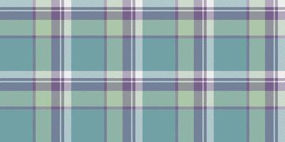 Down background plaid textile, rustic seamless check texture. Custom tartan pattern fabric in cyan and pastel colors. vector