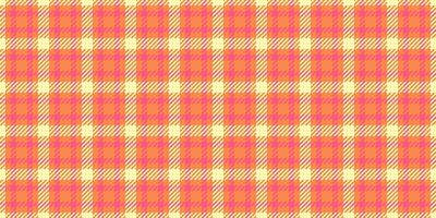 Curved seamless textile check, gentleman pattern texture. Mesh tartan background plaid fabric in orange and red colors. vector