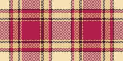 Scottish texture seamless plaid, modern fabric background tartan. Feminine textile pattern check in red and wheat colors. vector