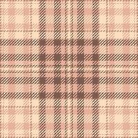 Foot seamless textile background, shabby check texture tartan. Delicate fabric plaid pattern in orange and light colors. vector