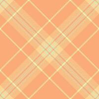 Asymmetric background texture pattern, internet seamless tartan plaid. Daisy fabric check textile in orange and amber colors. vector