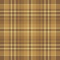 Rural textile seamless, knot fabric pattern plaid. Folklore texture background check tartan in orange and amber colors. vector
