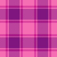 Event seamless plaid pattern, festive background fabric tartan. Weave check textile texture in pink and purple colors. vector
