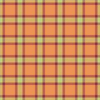 Winter tartan textile seamless, 50s background plaid texture. Summer fabric pattern check in orange and red colors. vector