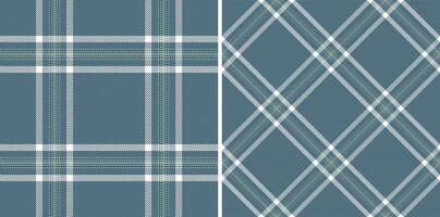 Fabric texture pattern of textile seamless background with a plaid tartan check. Set in fashionable colors for holiday fashion trends in festive look. vector