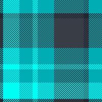 Magazine textile check seamless, layer texture tartan pattern. Garment background fabric plaid in dark and cyan colors. vector