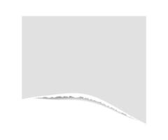 Torn edge paper illustration. Piece ripped blank with shadow. Rip white note vector