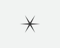 Star icon, shape. Abstract design spark sign. Black and white silhouette vector