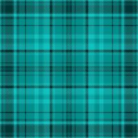 Nice plaid tartan pattern, direct check fabric. Tiny background textile texture seamless in teal and dark cyan colors. vector