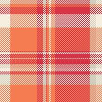 Comfortable plaid fabric pattern, cute check background tartan. Small texture textile seamless in light and orange colors. vector