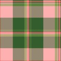 Thread background check, repeating texture pattern plaid. Seasonal seamless textile tartan fabric in green and red colors. vector