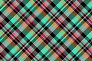 Femininity pattern background plaid, event tartan texture. Linear fabric check seamless textile in teal and red colors. vector
