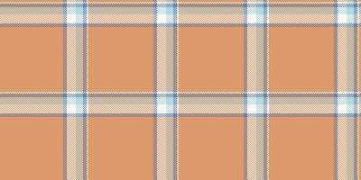 Sixties texture plaid background, december tartan check. Worn fabric pattern seamless textile in orange and sea shell colors. vector