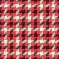 Expensive pattern plaid seamless, relax check textile fabric. Regular background tartan texture in red and antique white colors. vector