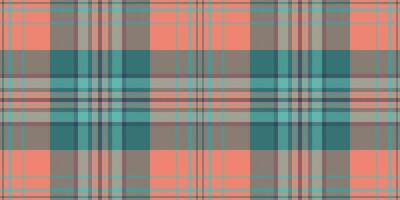 Brand texture tartan , jpg seamless background pattern. Crease plaid check fabric textile in teal and red colors. vector