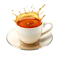 A cup of tea with a splash of liquid png