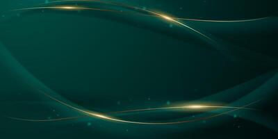 green abstract background design with elegant golden elements illustration vector