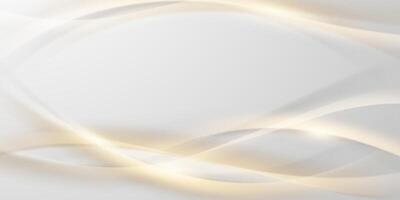 white abstract background with luxury golden lines illustration vector