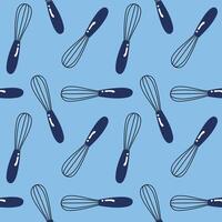 Seamless pattern of whisks in a minimalist, hand drawn style.The design is perfect for decorations, backgrounds, textures, packages, wrapping paper. vector