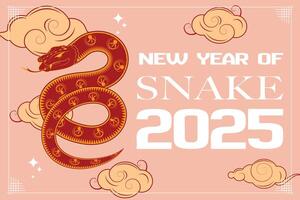 Elegant Chinese New Year banner in pink, red, and gold with geometric frames and festive elements vector