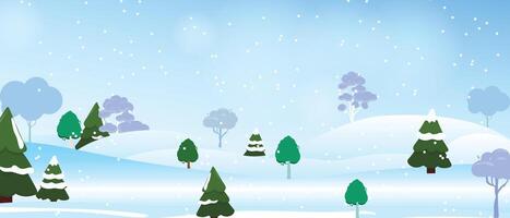 Christmas themed snowy fir tree scene in blue tones, perfect for backgrounds and web banners vector