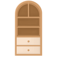 Empty Bookcase bookshelf minimal cute cartoon png