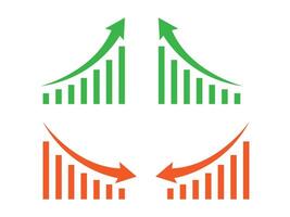 Graph going up and down sign isolated illustration vector