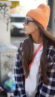 An Urban Fashion Portrait That Captures the Cool Vibes in a Street Setting Environment video
