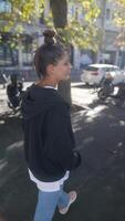 Enjoying a Casual Stroll Through a Vibrant Urban Setting, Embracing Nature and Life video