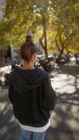 Experience a Relaxing and Casual Stroll in the Beautiful Autumn Park, Embracing Natures Splendor video