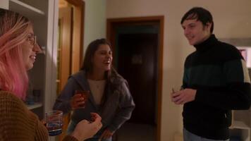 Enjoying a lovely gathering with friends in a cozy setting, filled with laughter and joy video