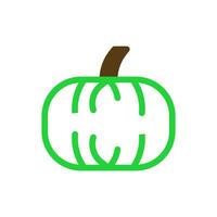 Green pumpkin icon. Concept of Halloween, autumn, and harvest. vector