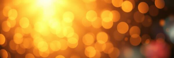 Soft golden lights create a warm atmosphere during an evening event in a lively urban setting photo