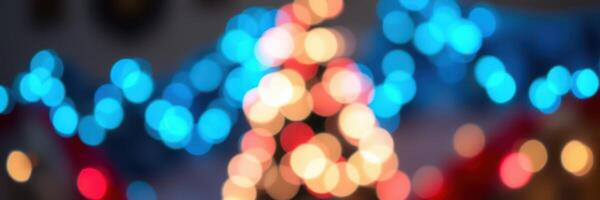 Festive display of colorful lights illuminating a holiday atmosphere during the winter season photo